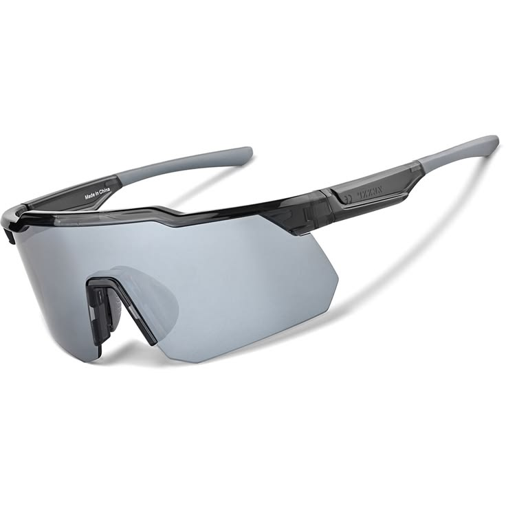 Lightweight Wraparound Shield Sports Sunglasses – Smoke Gray Lens